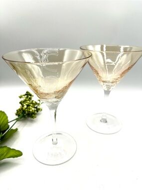 Pier 1 | Dining | Pier Set Of 2 Smoke Crackle Glass Balloon Wine Glasses 9  Brown Barware | Poshmark